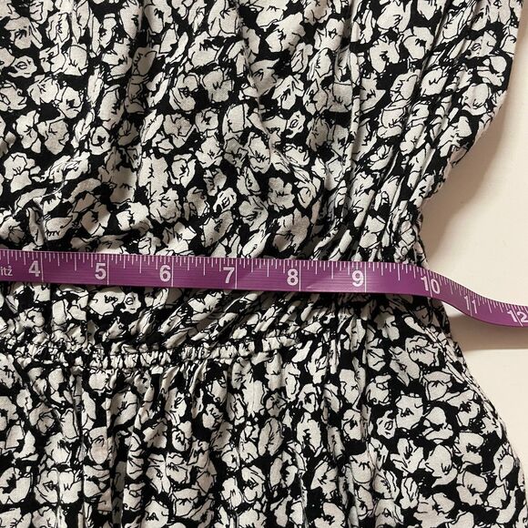 Forever 21 Black & Cream Floral Print Strapless Jumpsuit Size M GUC - Picture 7 of 11